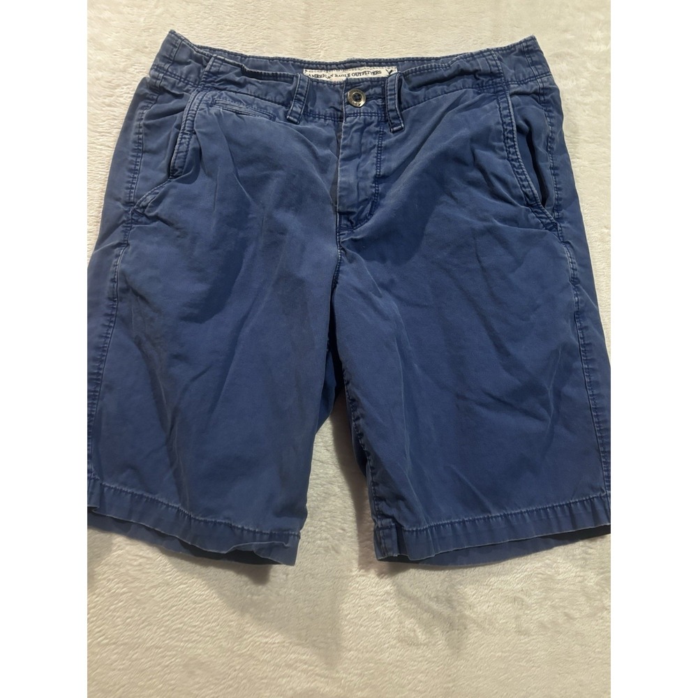 American Eagle Cargo Shorts Mens 30 Blue Hiking Casual Outdoor Prep Length Faded